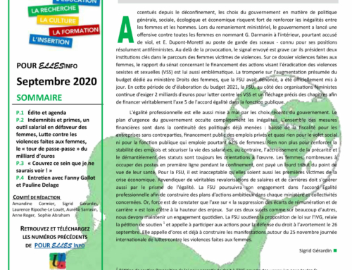 POUR ELLES infos – septembre 2020