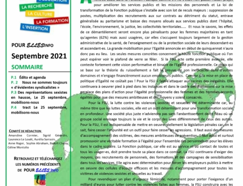 POUR ELLES infos – septembre 2021